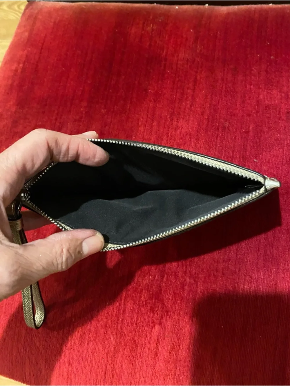 Coach Signature Zip Top Cardholder Wristlet Leather Wallet - Picture 12 of 13